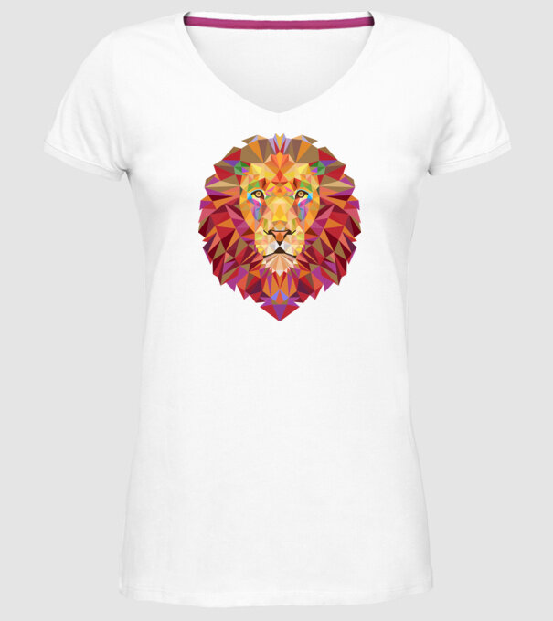 Leu design model alb pe tricou