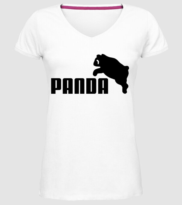 PANDA model alb pe tricou