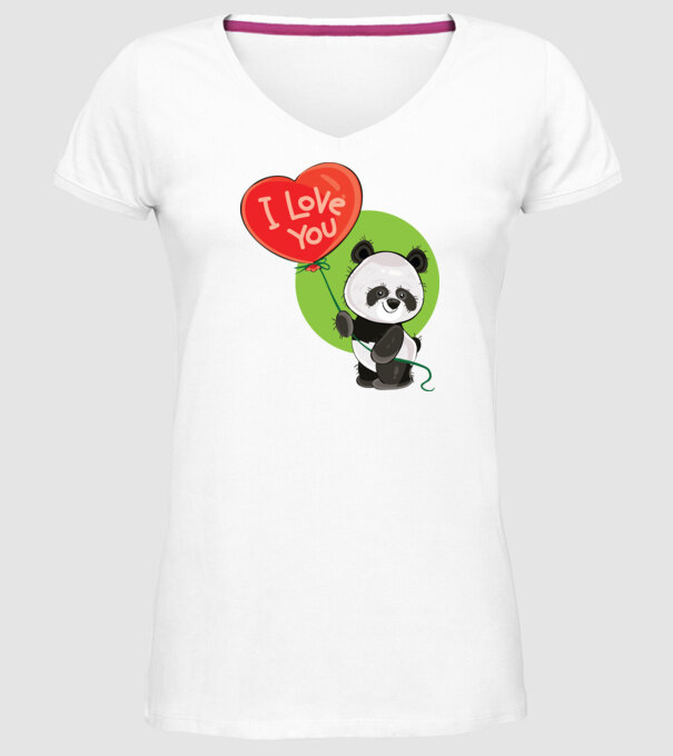 dragoste panda model alb pe tricou
