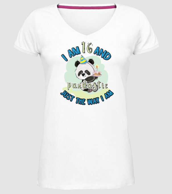 PANDASTIC 16 model alb pe tricou