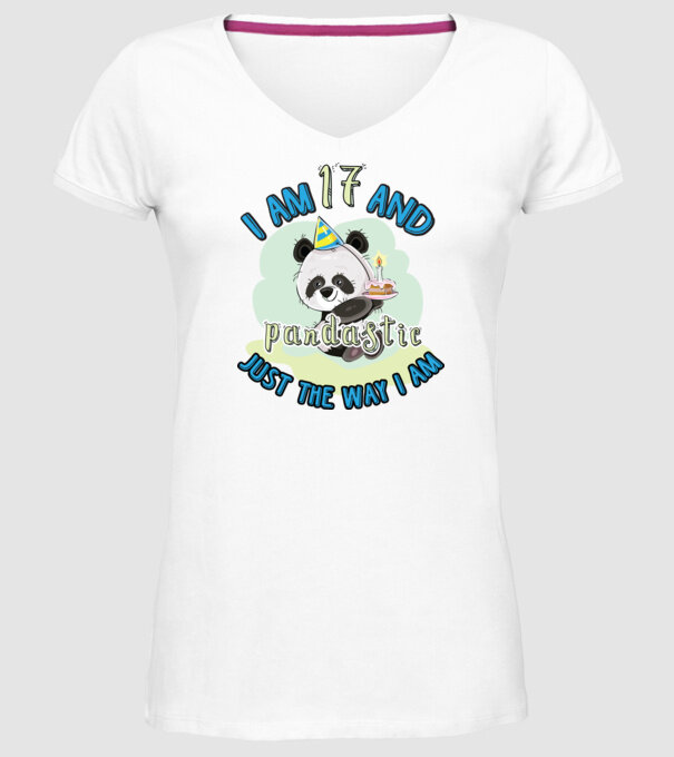 PANDASTIC 17 model alb pe tricou
