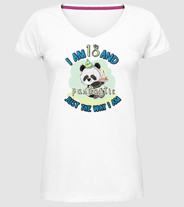 PANDASTIC 18 model alb pe tricou