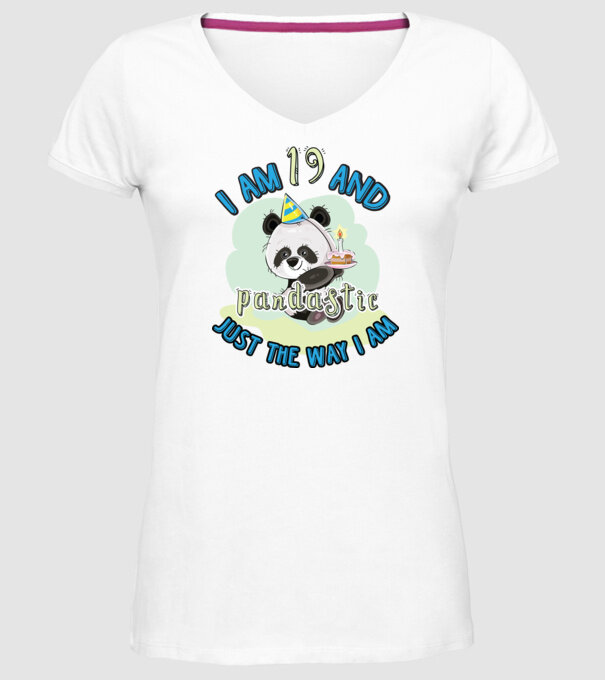 PANDASTIC 19 model alb pe tricou