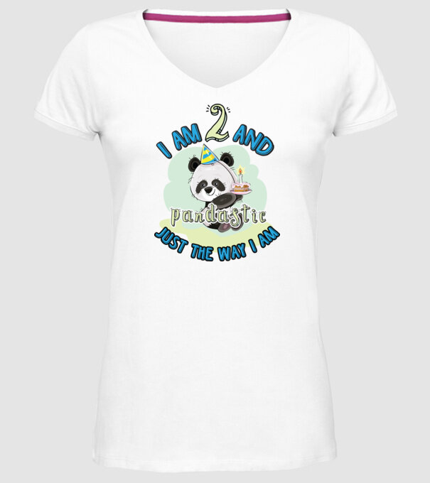 PANDASTIC 2 model alb pe tricou