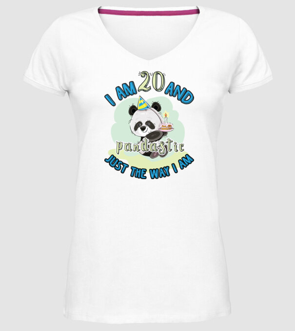 PANDASTIC 20 model alb pe tricou