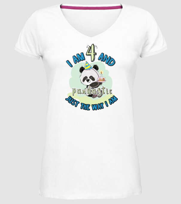 PANDASTIC 4 model alb pe tricou