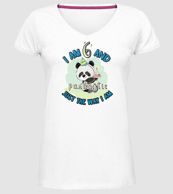 PANDASTIC 6 model alb pe tricou