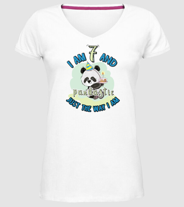 PANDASTIC 7 model alb pe tricou