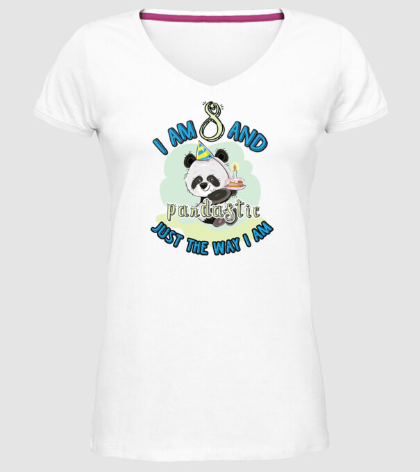 PANDASTIC 8 model alb pe tricou