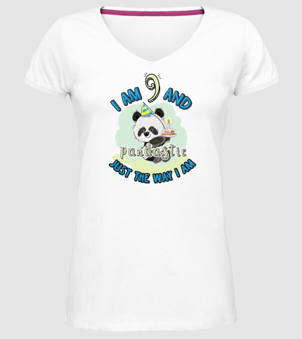 PANDASTIC 9 model alb pe tricou