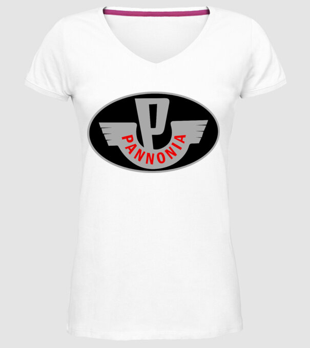 Logo Pannonia model alb pe tricou