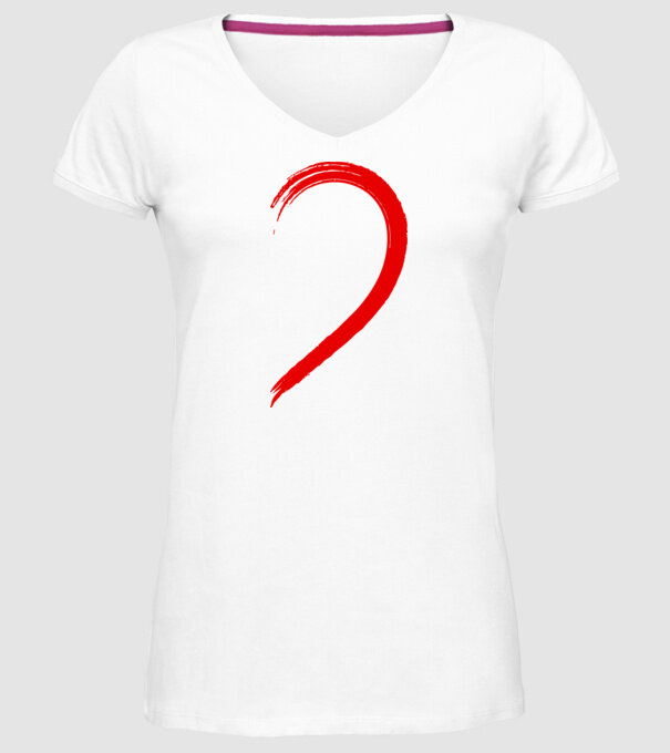 Inimă pereche stânga model alb pe tricou
