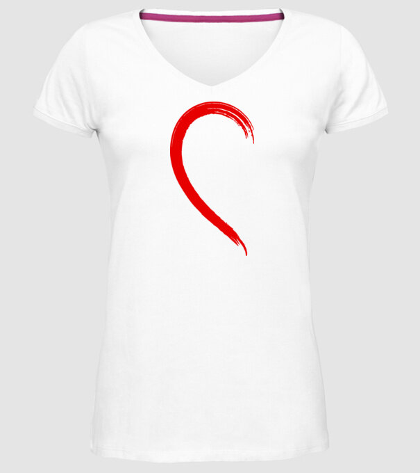 Inimă pereche dreapta model alb pe tricou