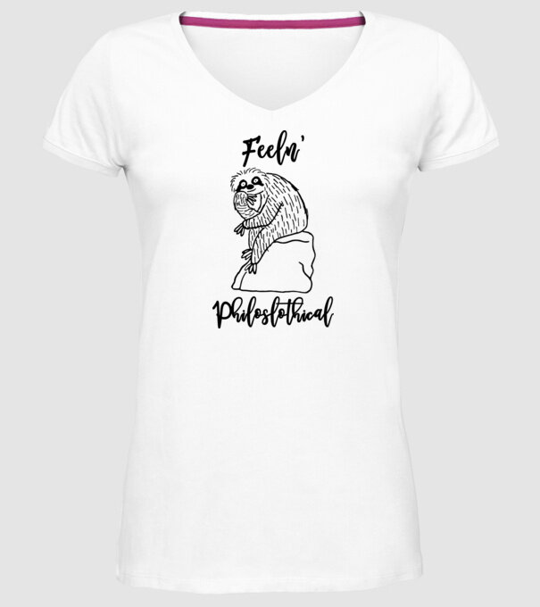 Philoslothical model alb pe tricou