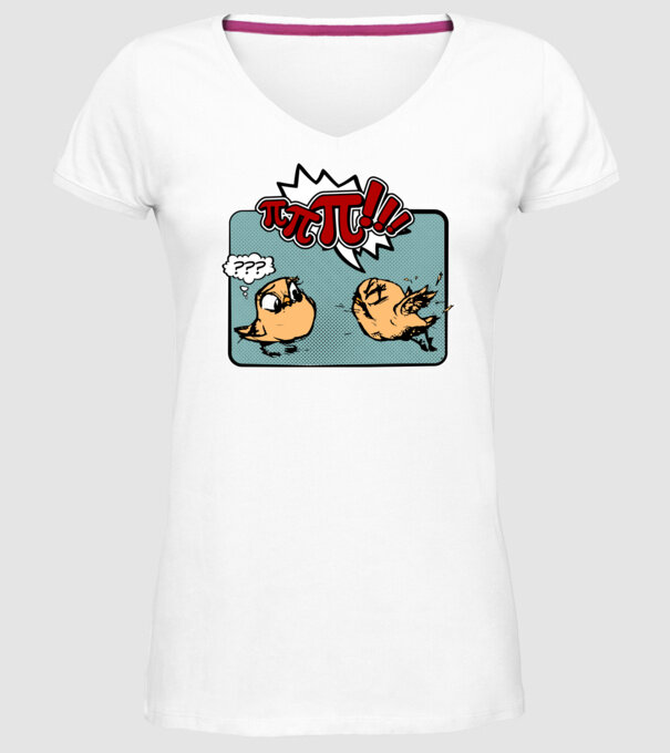 Pi Pi model alb pe tricou
