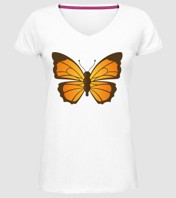 Butterfly model alb pe tricou