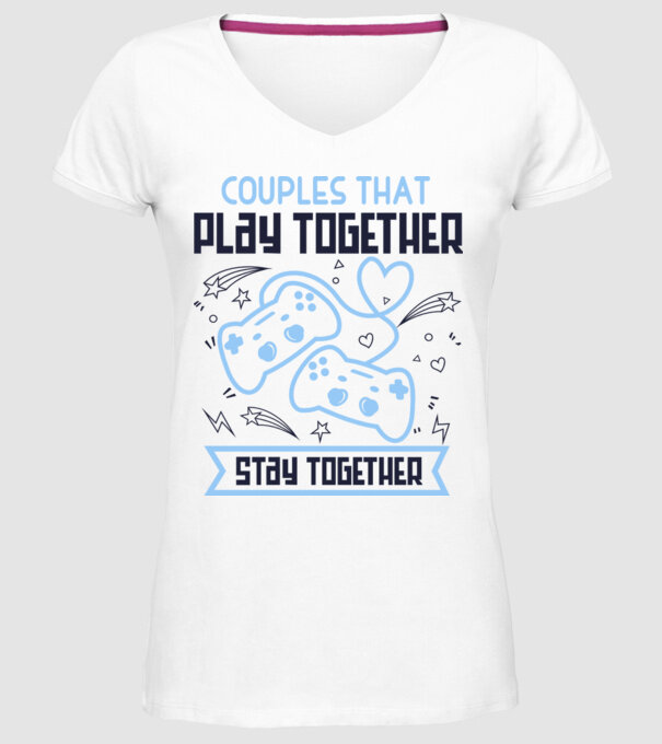 Play together model alb pe tricou