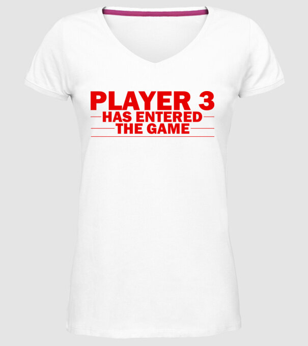 Player 3 entered the game model alb pe tricou