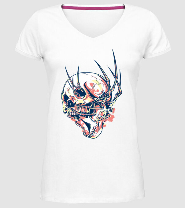 Păianjen model alb pe tricou