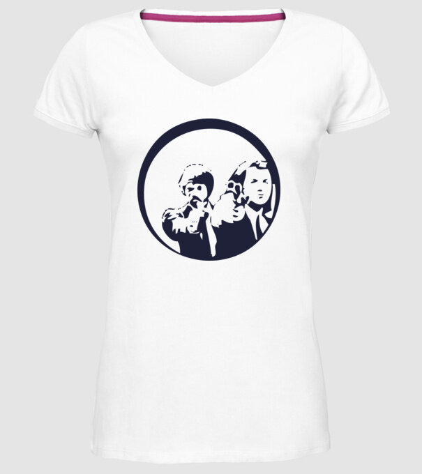 Pulp Fiction model alb pe tricou
