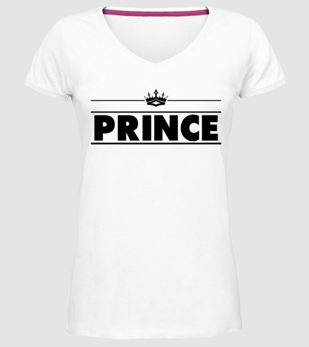 Prince model alb pe tricou