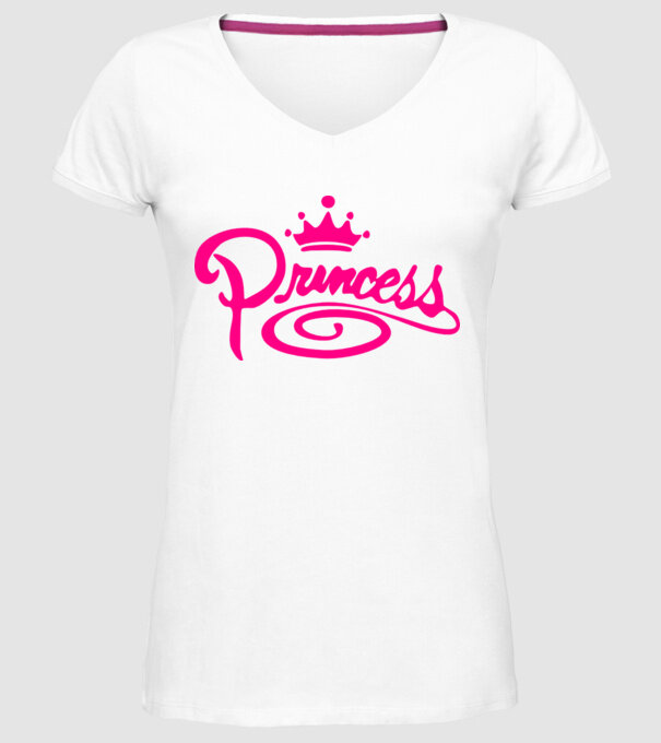 Princess model alb pe tricou