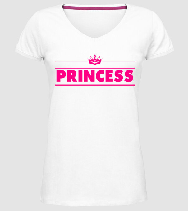 Princess model alb pe tricou