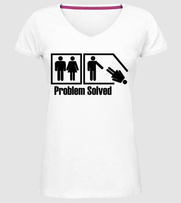 Problem solved model alb pe tricou