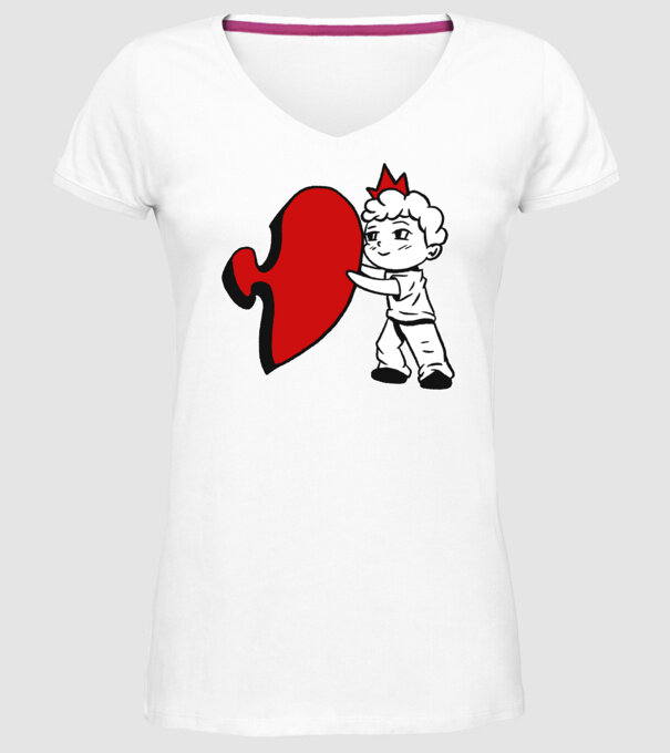 Pereche Puzzle băiat model alb pe tricou
