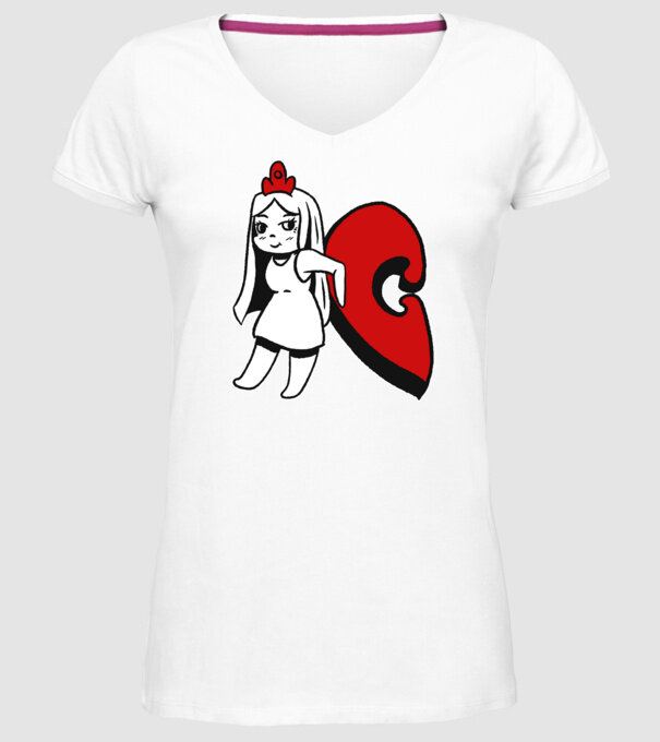 Pereche Puzzle fetiță model alb pe tricou