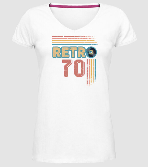Retro 70 Birthday model alb pe tricou