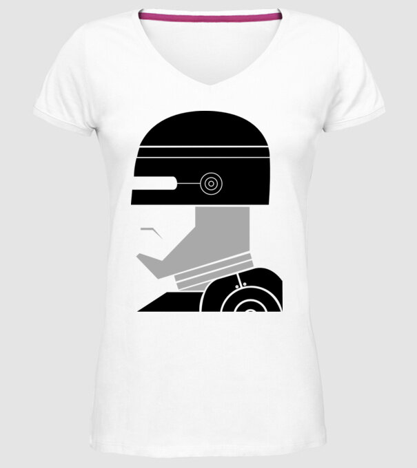 Robocop model alb pe tricou