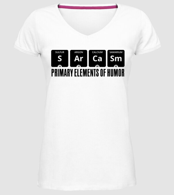 Sarcasm model alb pe tricou
