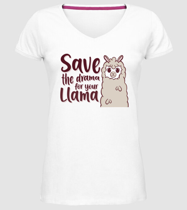 Save the drama from the llama model alb pe tricou