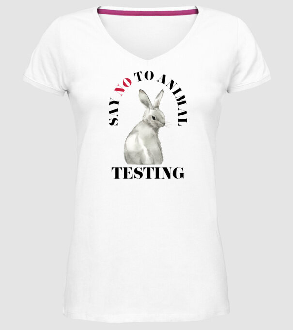 Say NO to animal testing model alb pe tricou