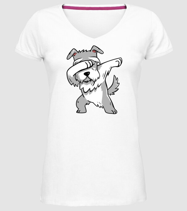 Schnauzer DAB model alb pe tricou