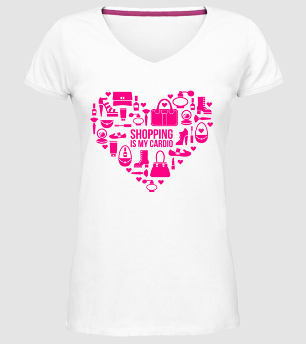Shopping is my cardio model alb pe tricou