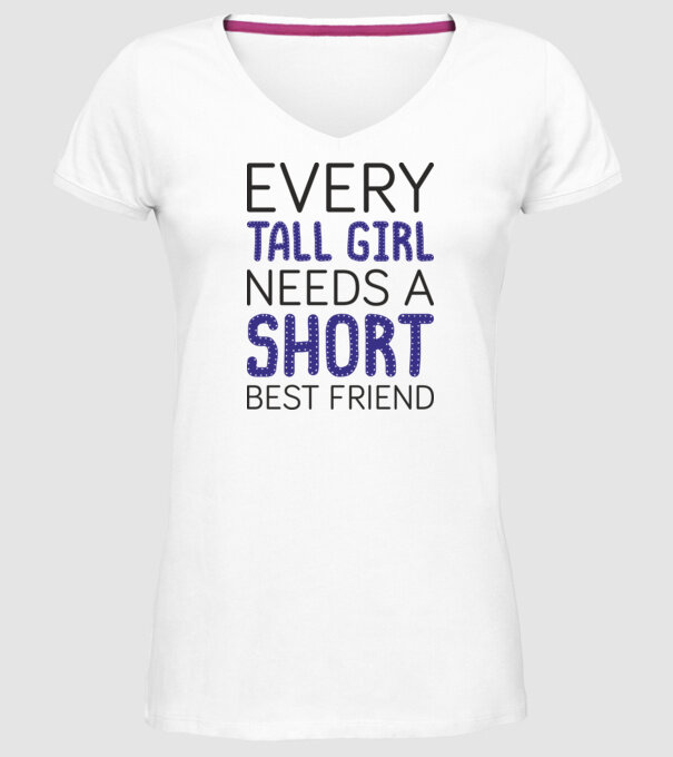 Short Freind model alb pe tricou