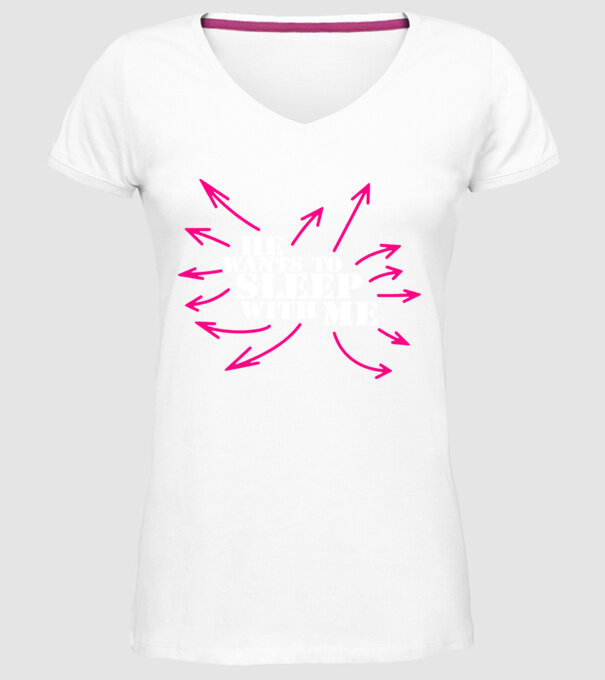 sleep with me model alb pe tricou