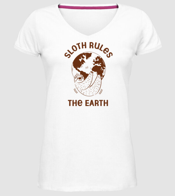 Sloth rules the world model alb pe tricou