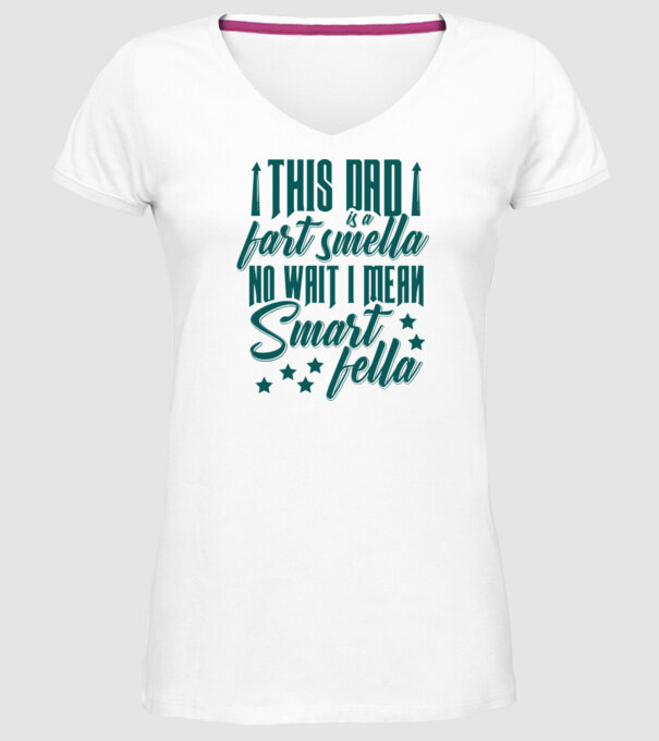 Smart fella dad model alb pe tricou
