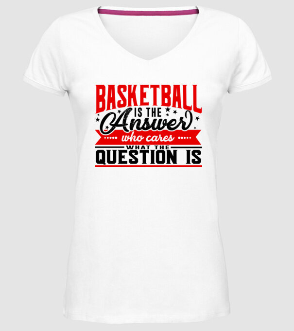 Sport is the answer BASCHETBALIST model alb pe tricou
