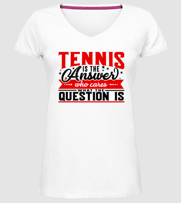 Sport is the answer JUCĂTOR TENIS model alb pe tricou