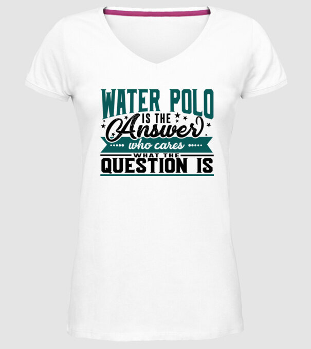 Sport is the answer JUCĂTOR POLO PE APĂ model alb pe tricou