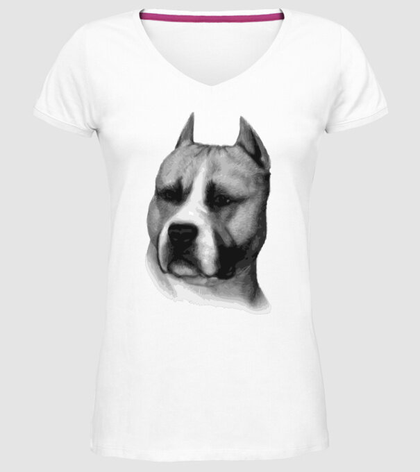 Staffordshire Terrier model alb pe tricou
