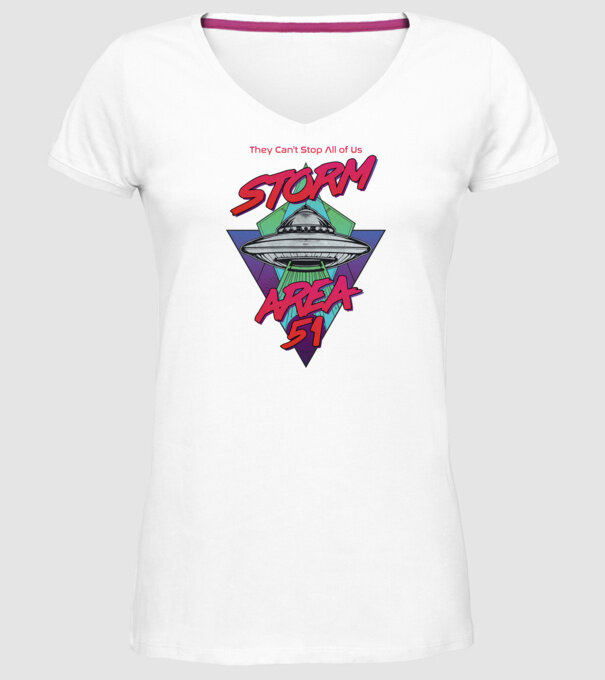 storm area 51 ufo model alb pe tricou