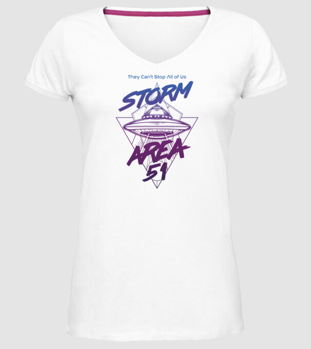 storm area 51 ufo purple model alb pe tricou