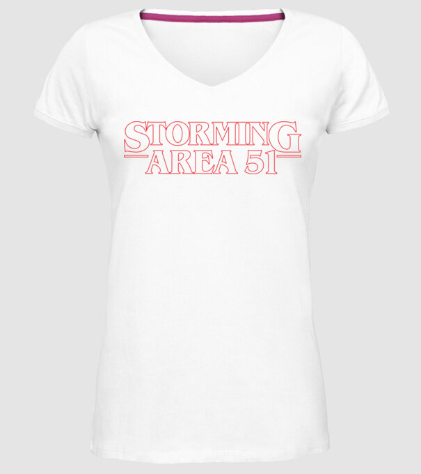 storming area 51 things outline model alb pe tricou