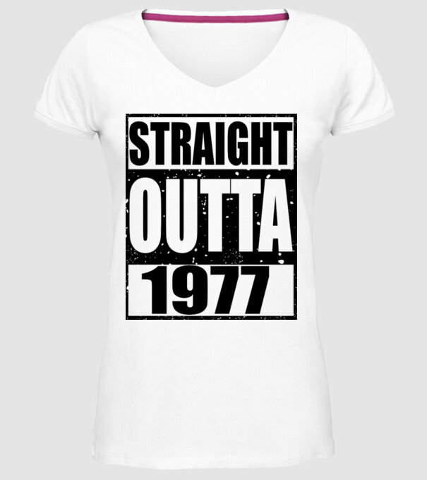 Straight Outta - 1977 model alb pe tricou