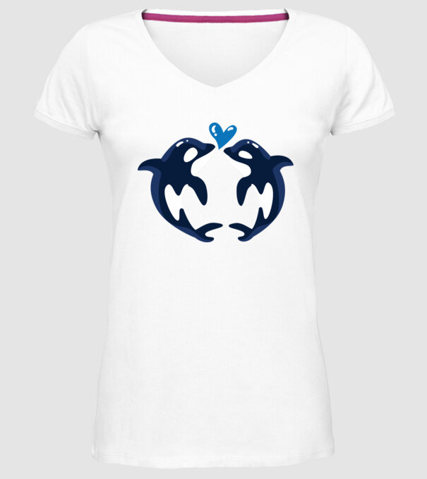 BALENE ÎNDRĂGOSTITE model alb pe tricou